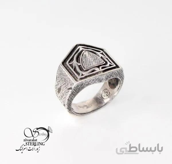 انگشتر نقره مردانه با نماد مثلث