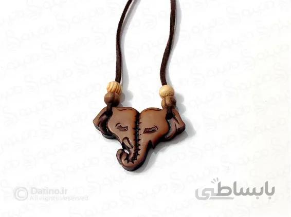 گردنبند چوبی فیل هندی 11754