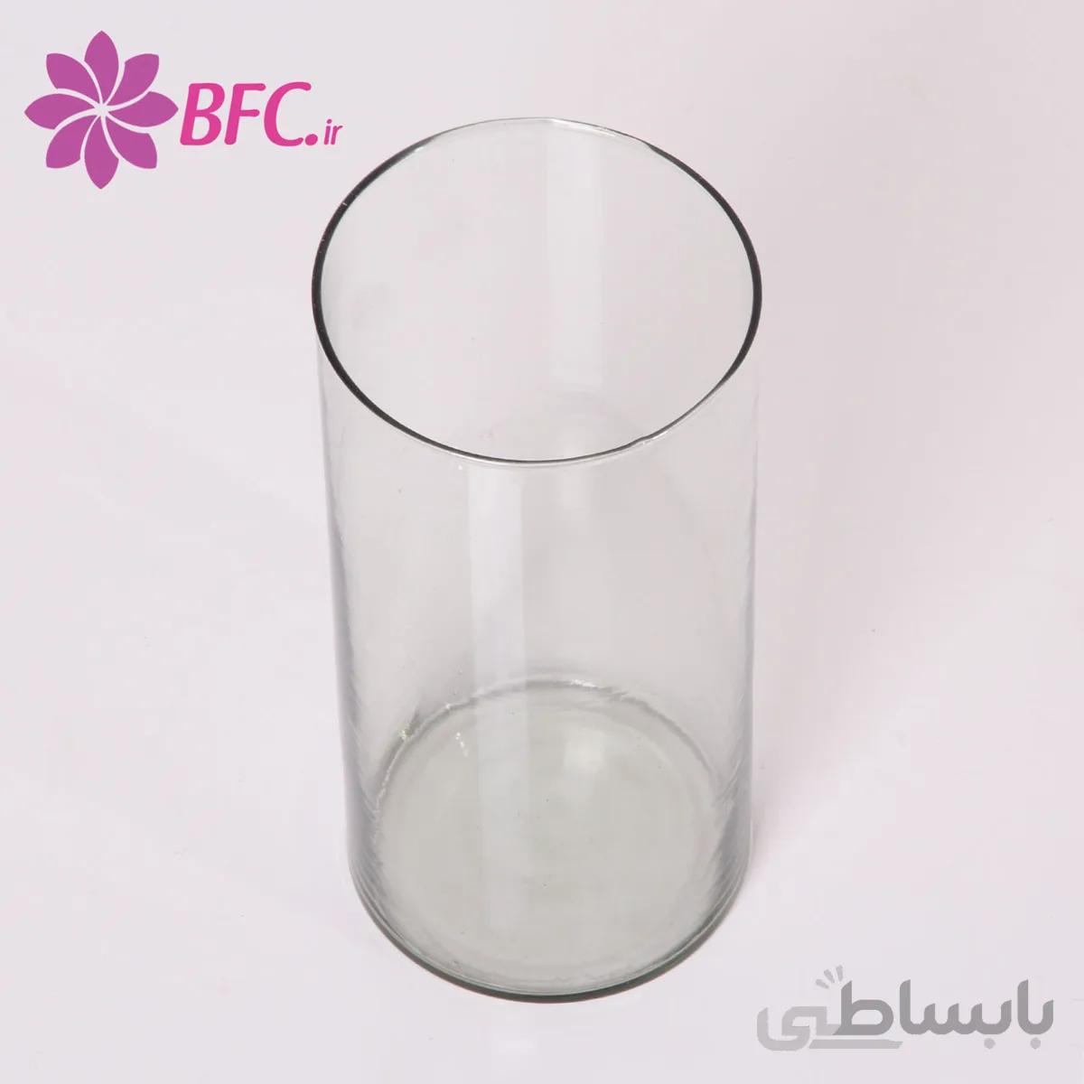 گلدان گل شیشه ای استوانه ای سایز متوسط