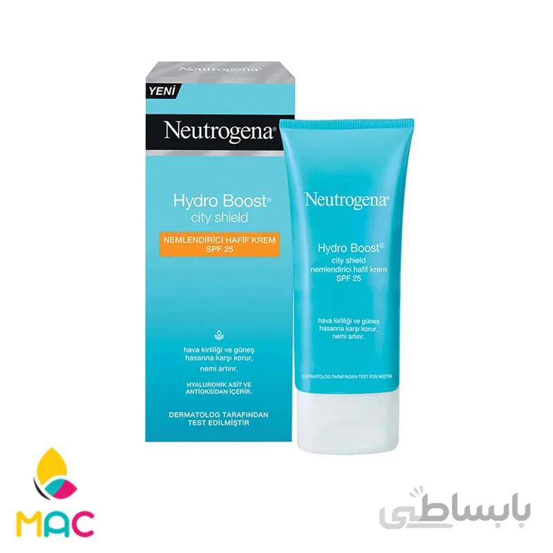 کرم مرطوب کننده SPF25 نوتروژینا حجم 50 میل ا Neutrogena Hydro Boost City Shield 50 ml کد 335686
