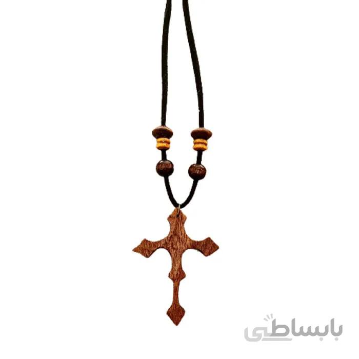 گردنبند چوبی طرح صلیب