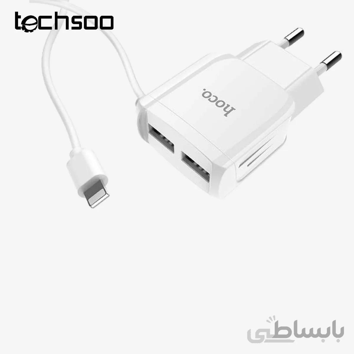 آداپتور دو خروجی هوکو با کابل تایپ سی Hoco C59A Mega joy double port for Type-C(EU)