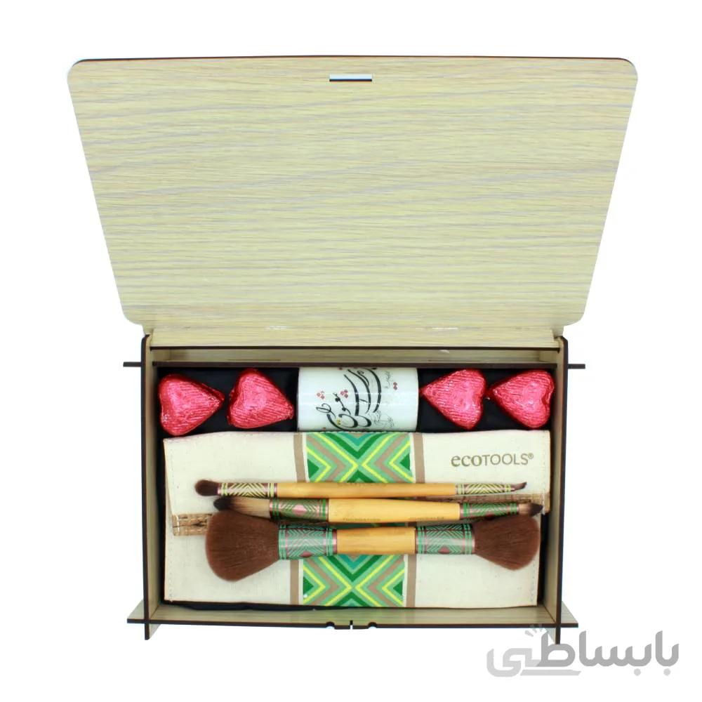 پک هدیه زنانه ست براش ecotools طرح سنتی 6 عددی