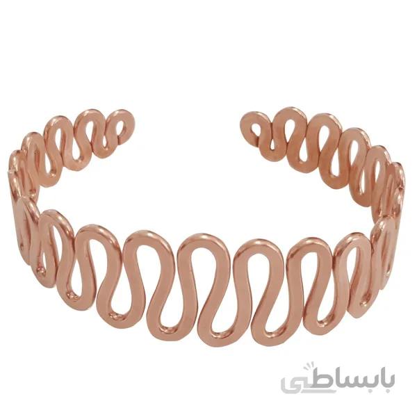 دستبند مسی ارزان مدل مارپیچ رنگ مسی کد jw39