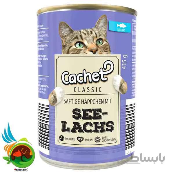 کنسرو گربه کچت طعم ماهی سالمون Cachet See Lachs وزن 415 گرم