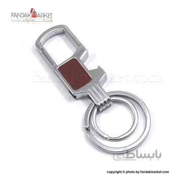 جاکلیدی دو حلقه ای طرح چرم