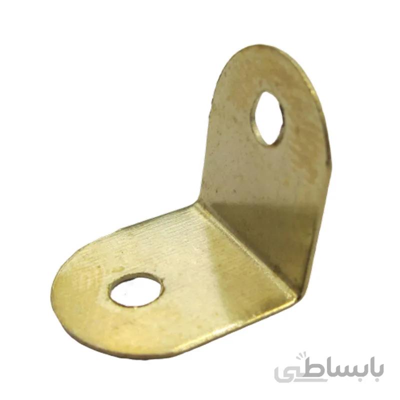 گونیا 90 درجه فلزی ظریف مدل دو پیچ طلایی بسته 20 عددی