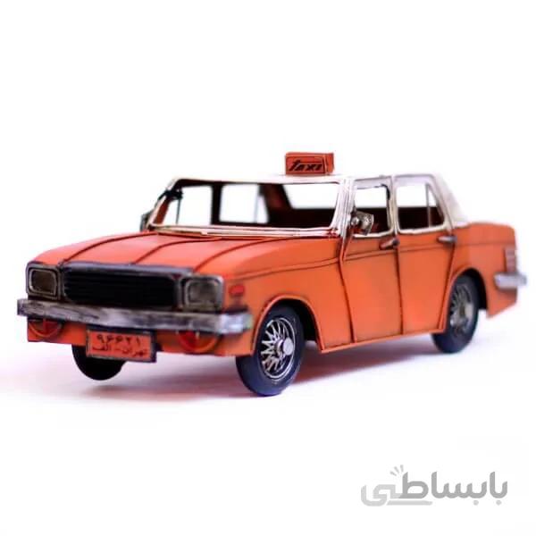 ماکت ماشین فلزی دکوری تاکسی نارنجی