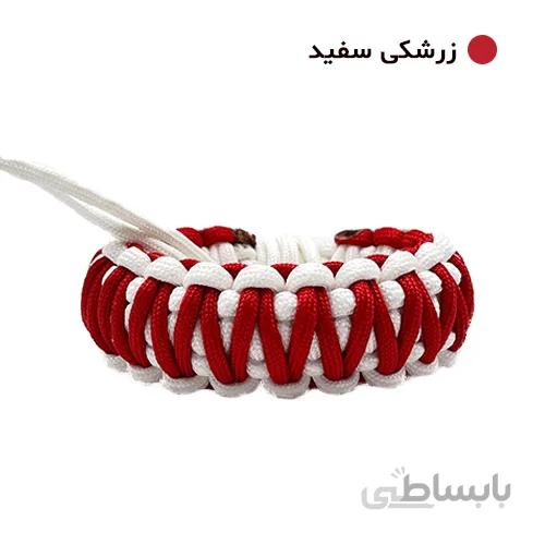 بند مچی دوربین عکاسی پاراکورد زرشکی سفید Camera Strap Paracord 010
