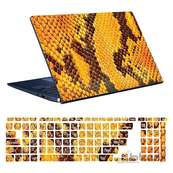 اسکین لپ تاپ طرح Snake کد ۰۳ به همراه استیکر کیبورد