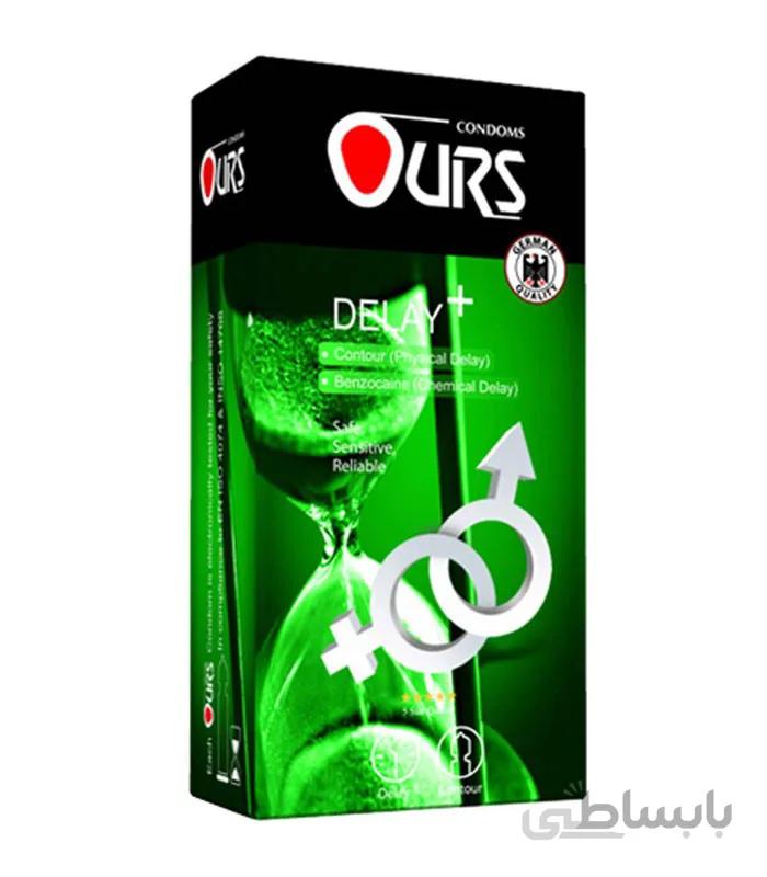 کاندوم اورز تاخیری مضاعف مدل Ours Delay Plus بسته 12 تایی