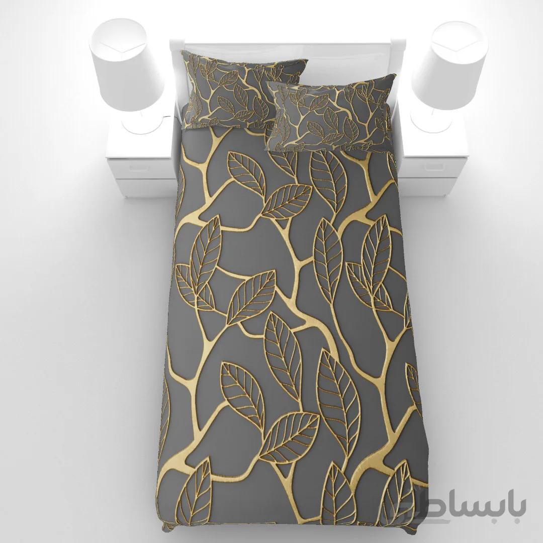 سرویس خواب مدل طرح طلاکوب یک نفره 5 تکه