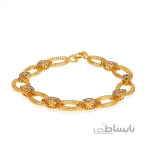 دستبند طلا طرح زنجیر فیوژن کد CB411