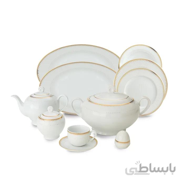 سرویس چینی 102 پارچه چینی زرین سری ایتالیا اف مدل سپیدار