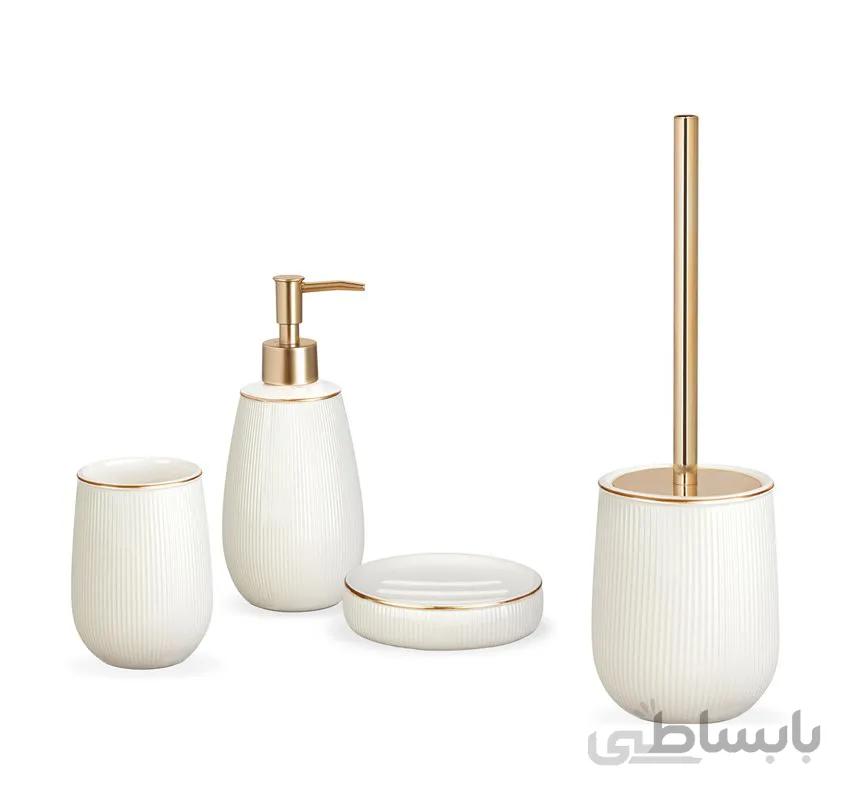 ست سرویس بهداشتی 4 پارچه مدل Swan Beyaz مادام کوکو