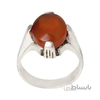 انگشتر نقره مردانه مدل سنگ عقیق یمن کد AM_2092