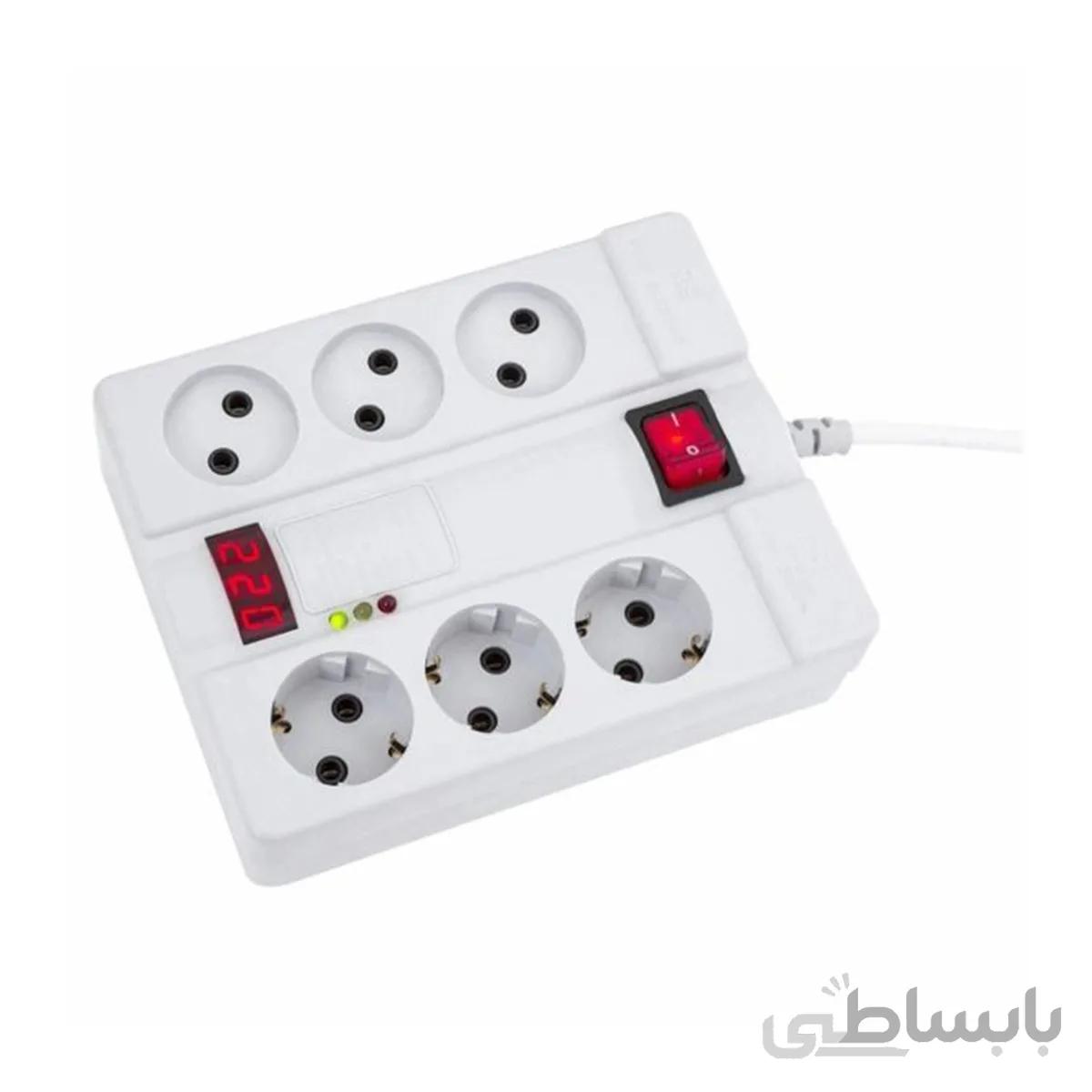 محافظ 6 خانه دیجیتالی پارت الکتریک با کابل 5 متری ا Protector of 6 digital houses of Part Electric with 5 meter cable