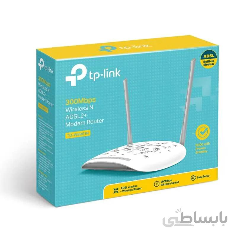 مودم روتر ADSL2 Plus بی‌سیم N300 تی پی-لینک مدل TD-W8961N_V4 ا ADSL2 Plus Wireless Router Modem N300 TP-Link Model TD-W8961N_V1