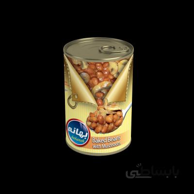 کنسرو خوراک لوبیا با قارچ بهانه -بسته 12 عددی