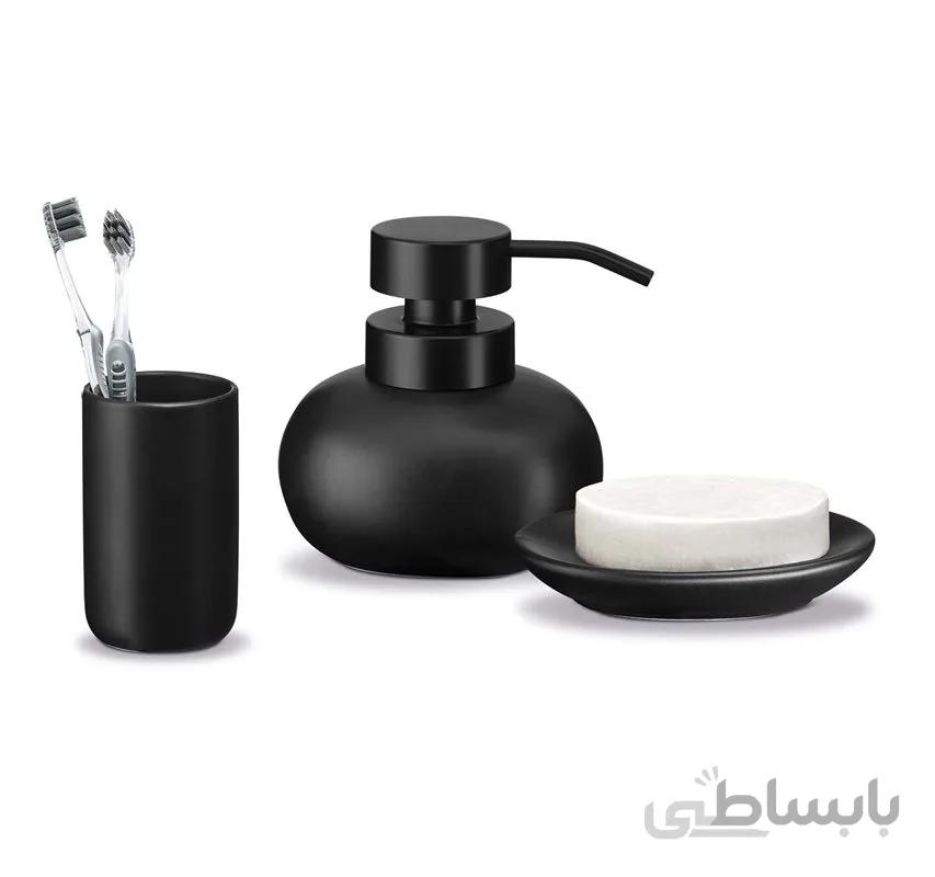 ست سرویس بهداشتی 3 پارچه مدل Chant Siyah مادام کوکو