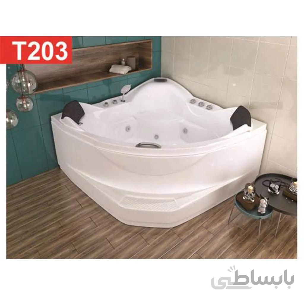 وان و جکوزی حمام Tenser مدل T203 پله دار ا 130x130x61Cm