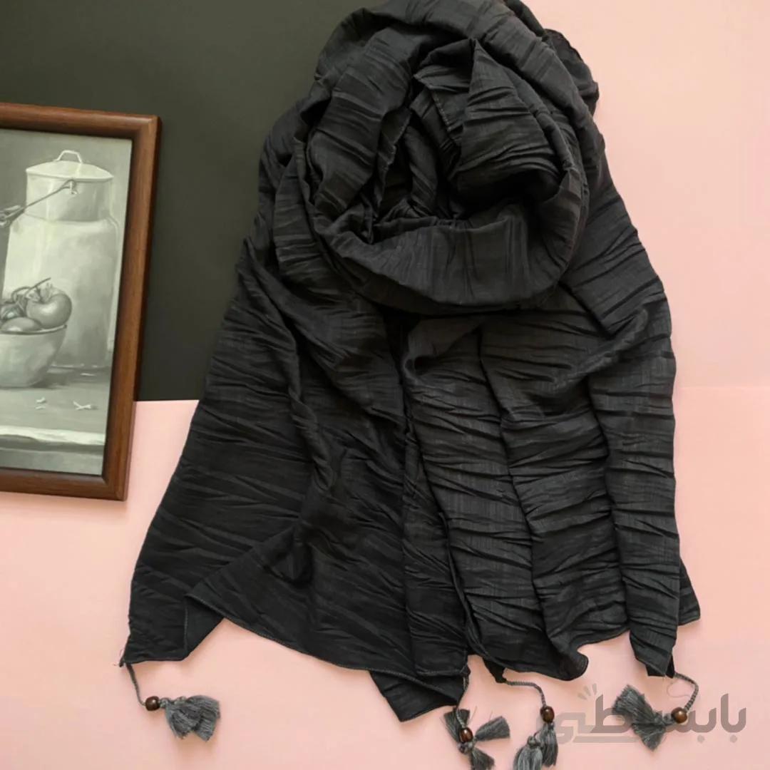 شال بهاره مدادی ساده پلیسه 107210 ا 107210