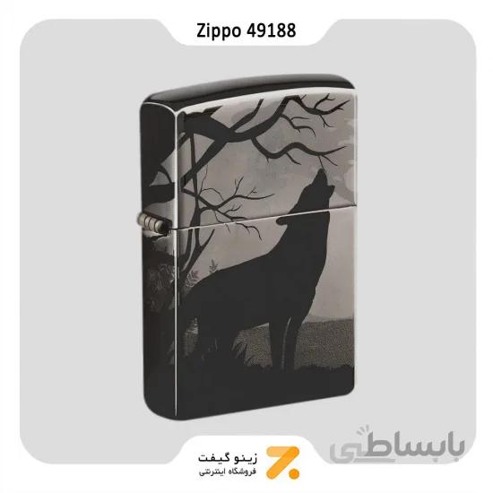 فندک بنزینی زیپو دودی طرح گرگ مدل 49188