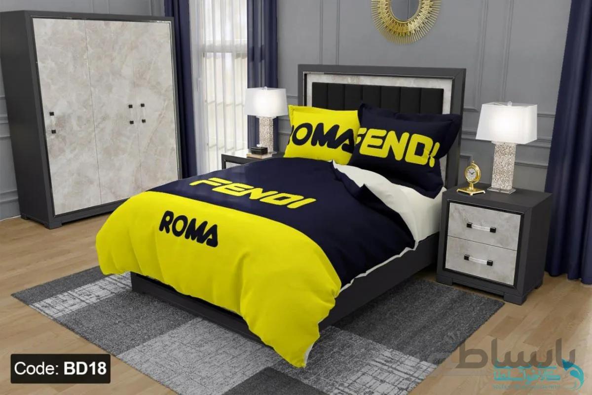 روتختی طرح fendi برند دکو کد BD18 | دارای قابلیت تغییر رنگ پشت لحاف و ملحفه