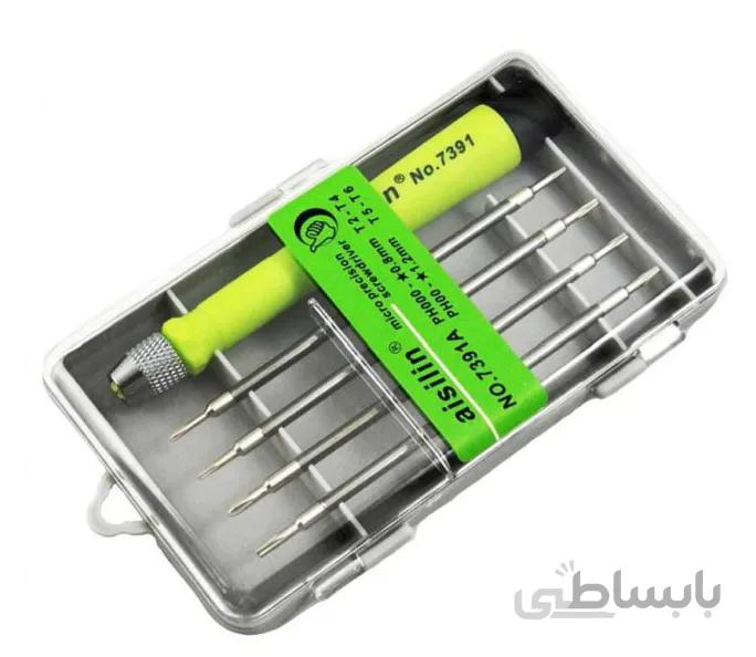 ست پیچ گوشتی و ابزار باز کردن گوشی 5 تایی مدل aisilin7391A
