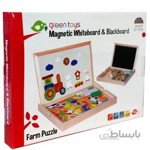 تخته سیاه و وایت برد دو طرفه مگنتی آموزشی کد GT-715B