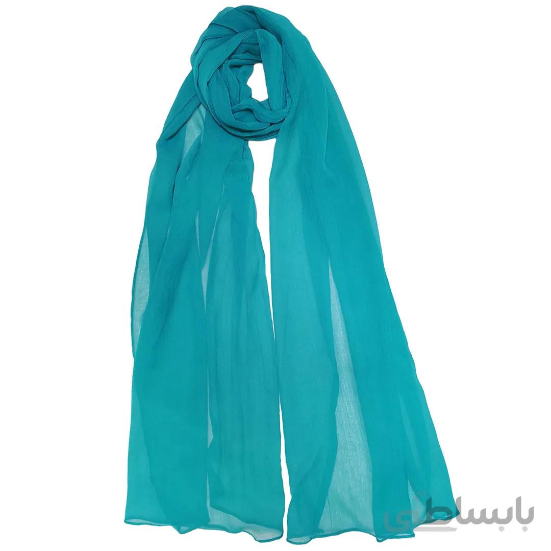 شال زنانه حریر پفکی آبی نیلی