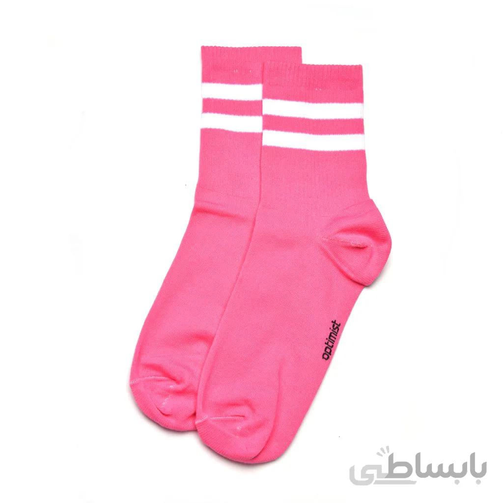 جوراب نیم ساق دوخط سرخابی آپتیمیست