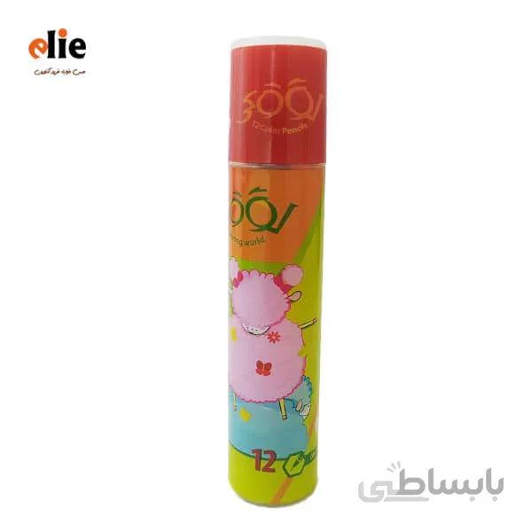 مداد رنگی 12 رنگ استوانه لوکی طرح 1