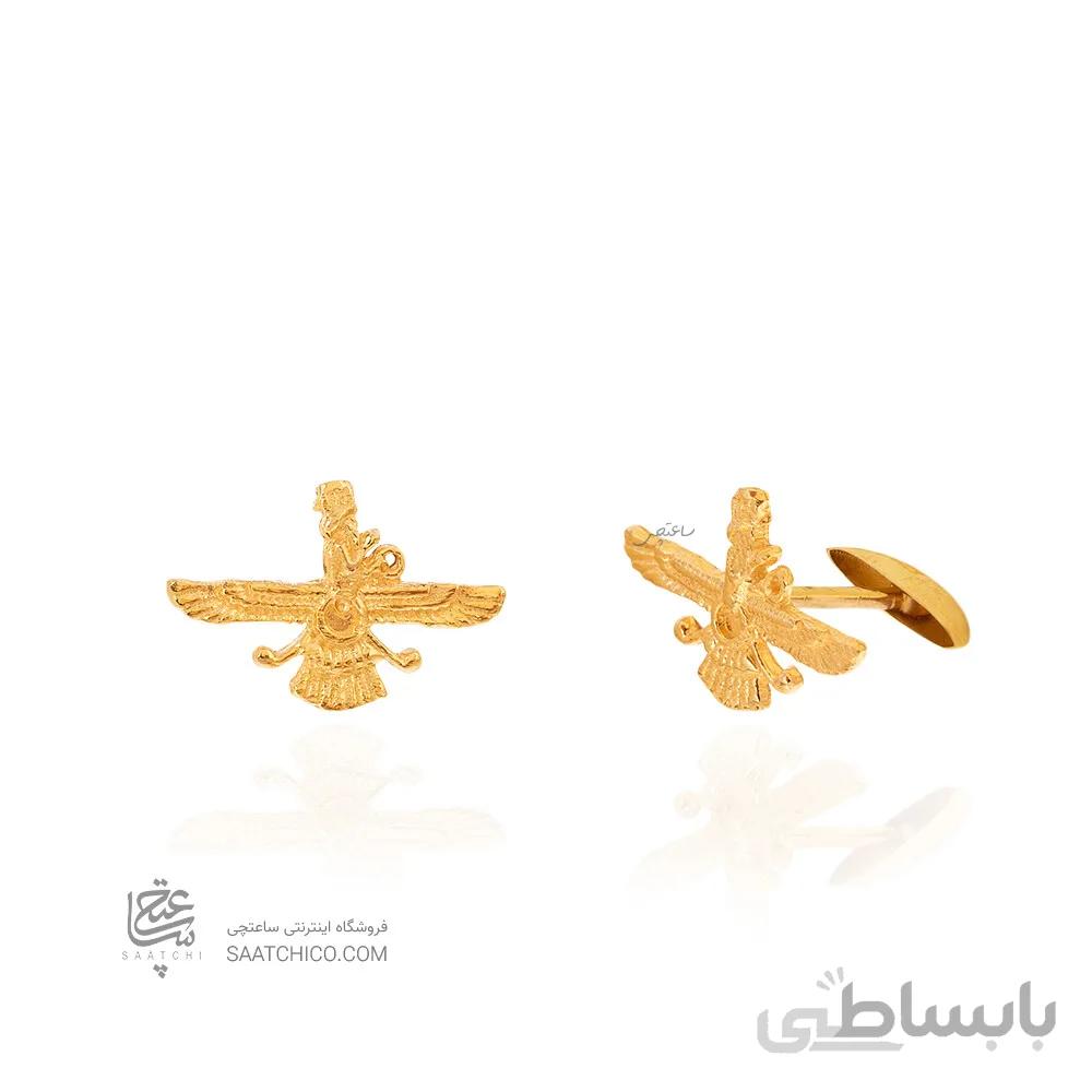 دکمه سر دست طلا طرح فروهر کد MO908