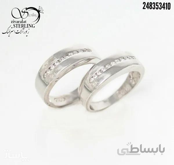 حلقه ست نقره طرح رینگ تک نگین کد 521179