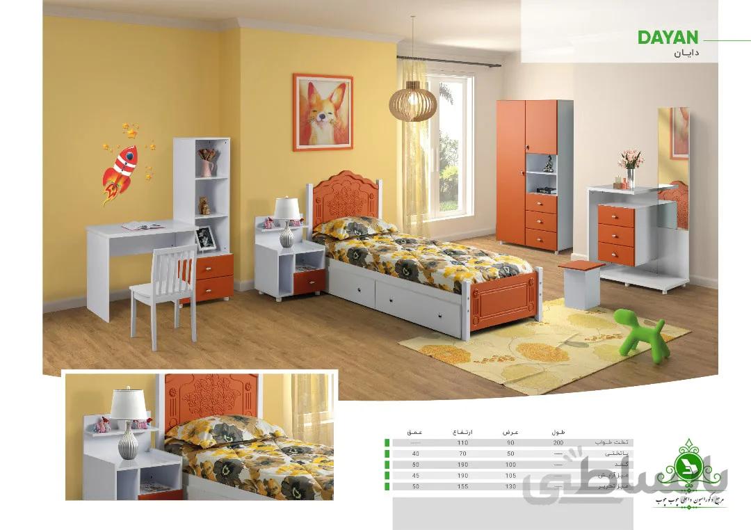 تخت خواب یک نفره مدل دایان