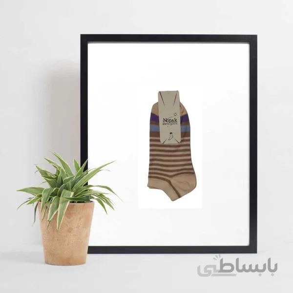 جوراب زنانه nopak طرح خط دار دورنگ