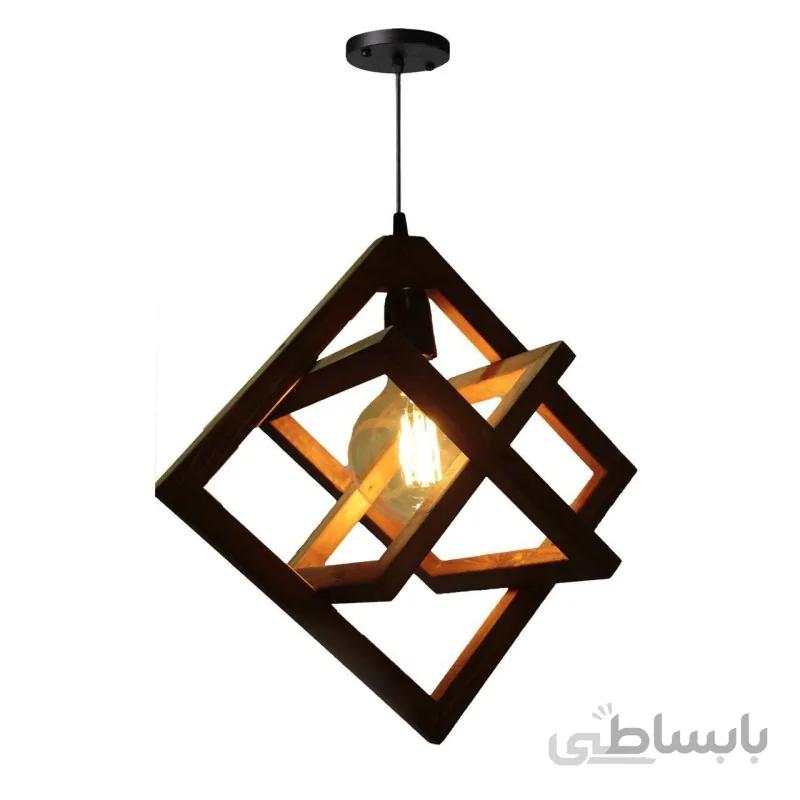 چراغ آویز چوبی مدل ستاره داوود