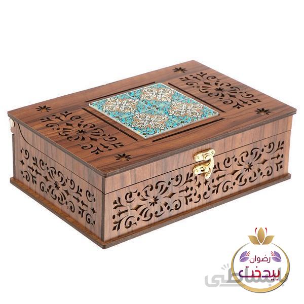 جعبه چوبی دمنوش و تی بگ و جشکبار ام دی اف mdf ملامیته 014