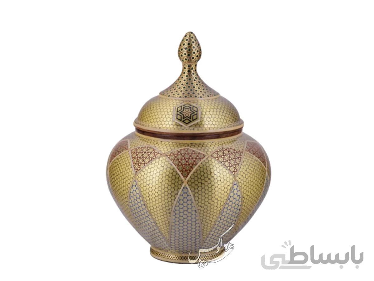 قندان مس و خاتم VIP مدل سیبی آقاجانی