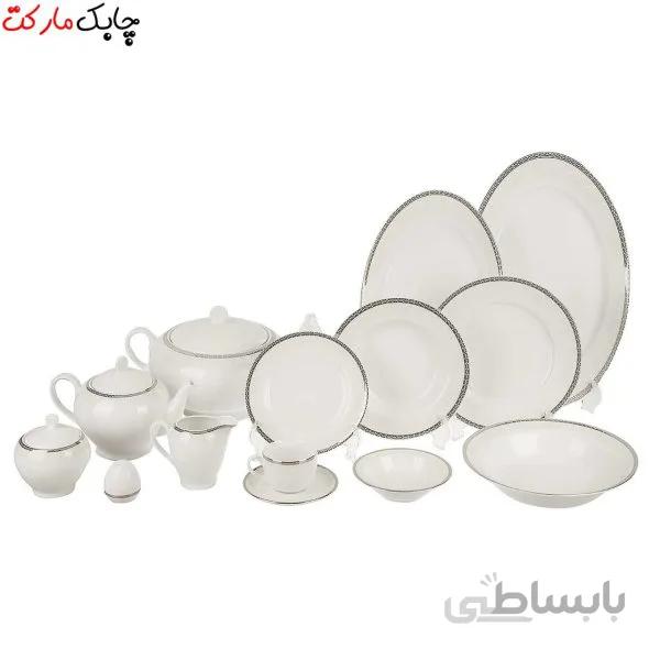 سرویس غذاخوری 102 پارچه چینی زرین ایران سری ایتالیا اف مدل Riva درجه یک