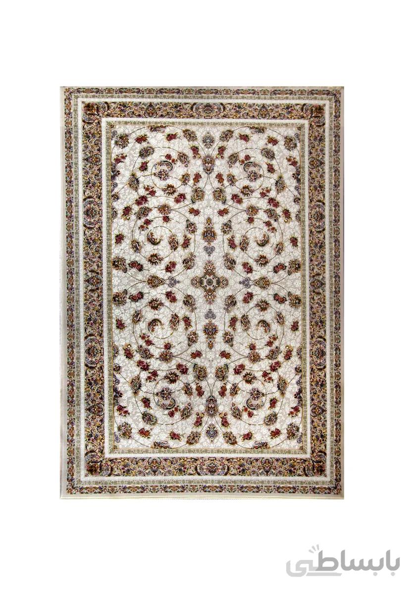 فرش خاطره کاشان 1200 شانه طرح افشان گل سرخ برجسته