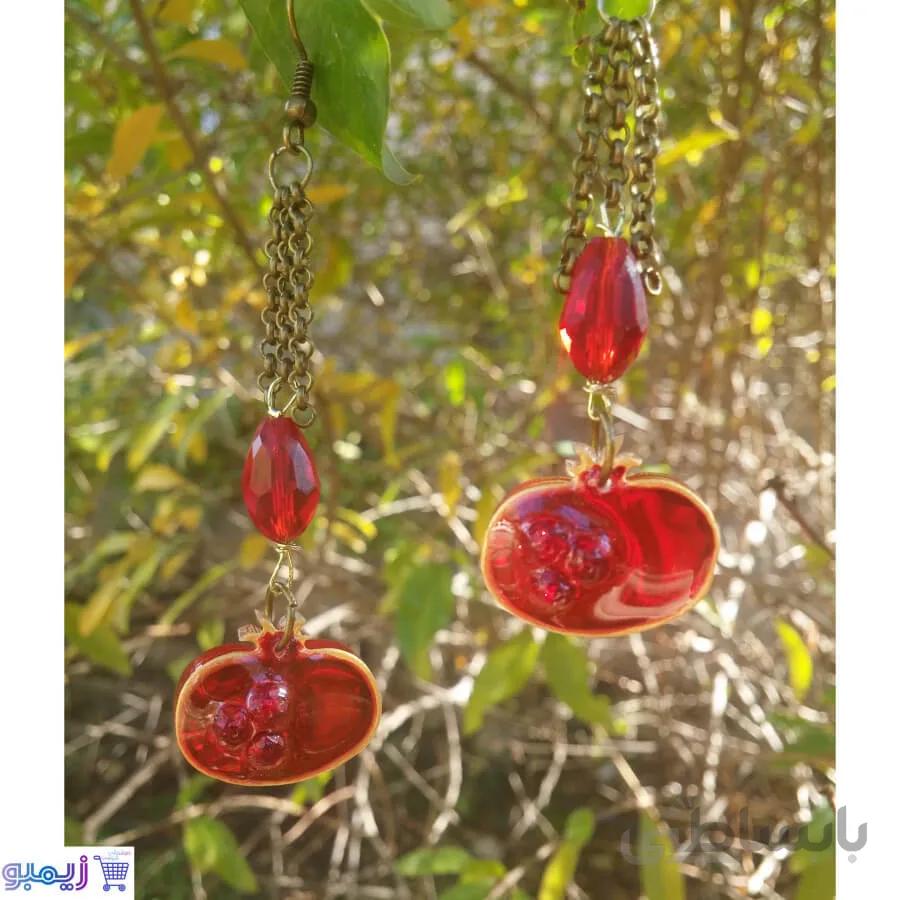 گوشواره ناردونه قرمز یلدایی