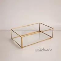 سینی لبه دار بلند با کف شیشه ای