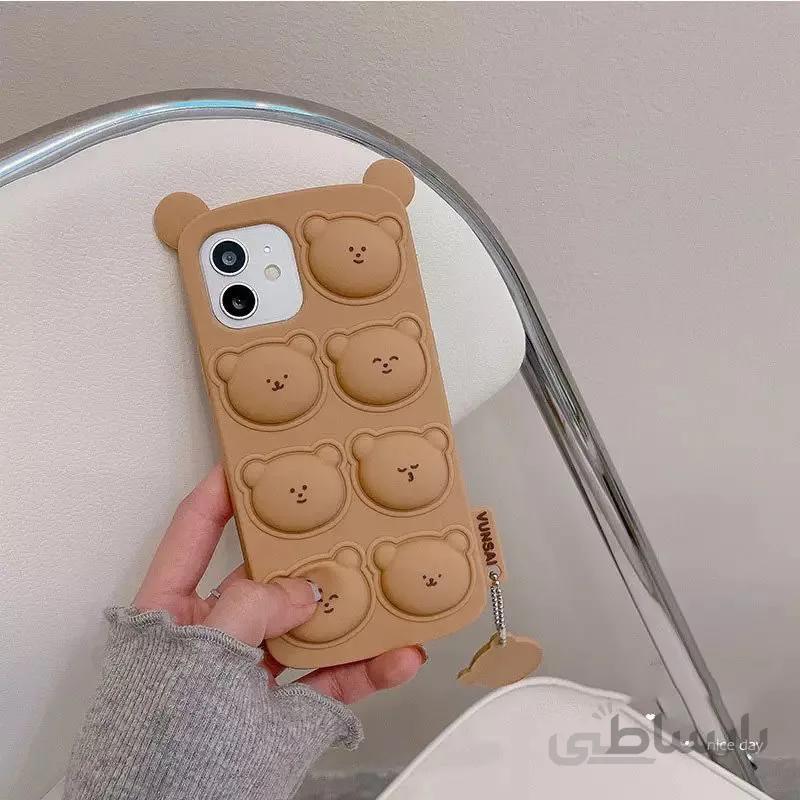 قاب آیفون مدل فیجت خرس Teddyبه همراه آویز