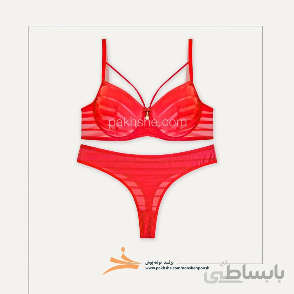 ست توری قرمز فنردار برند نوشه پوش کد 72008