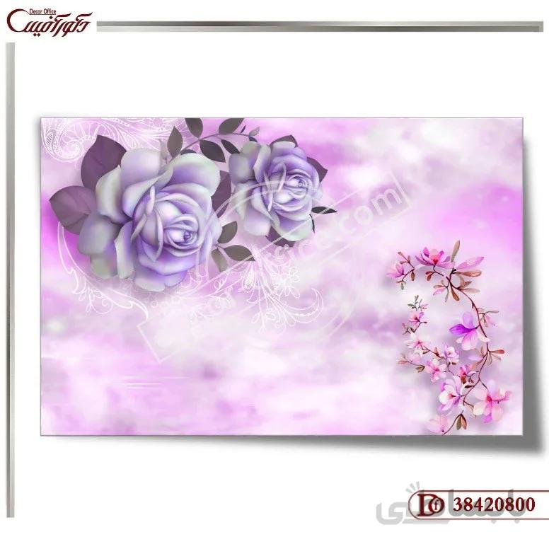 کاغذ دیواری سه بعدی گل رز 0800 ا 3D Rose Wallpaper 0800