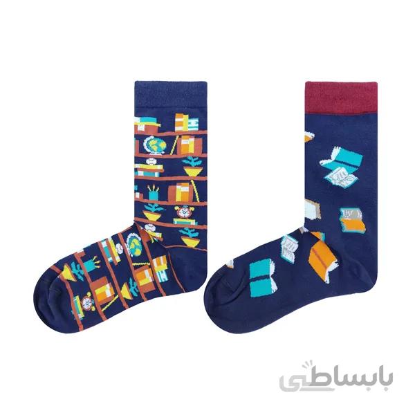 جوراب ساقدار طرح کتاب لنگه به لنگه کد ph523