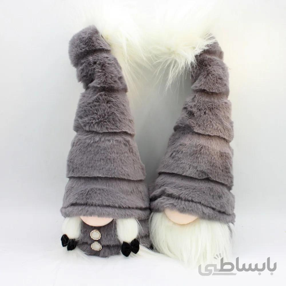 عروسک لی لی پوت طوسی سفید مخمل خارجی 40 سانتی