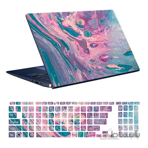 اسکین لپ تاپ طرح Colorful کد۷۴ به همراه استیکر کیبورد